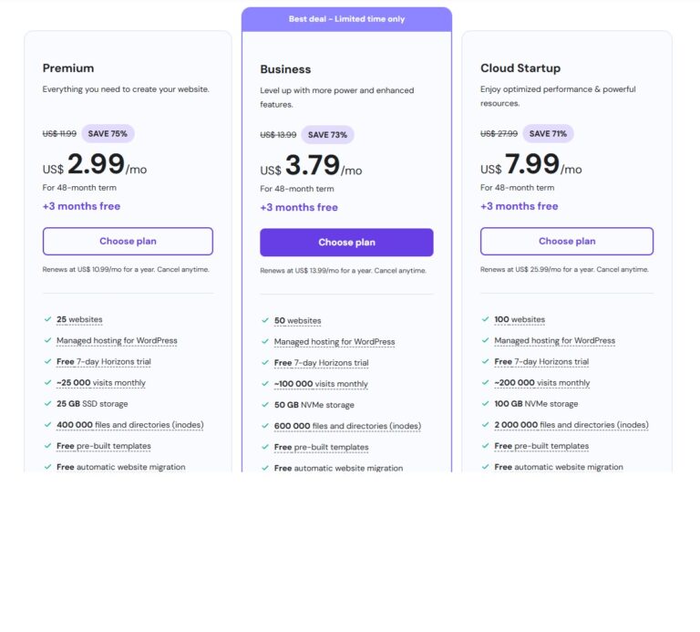 Hostinger-Hosting-Plans